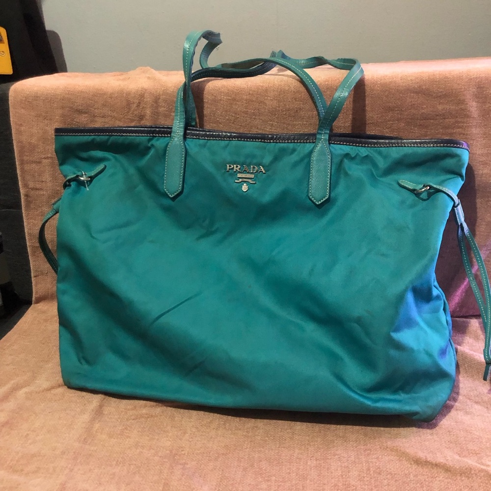 Prada Teal Tote Bag